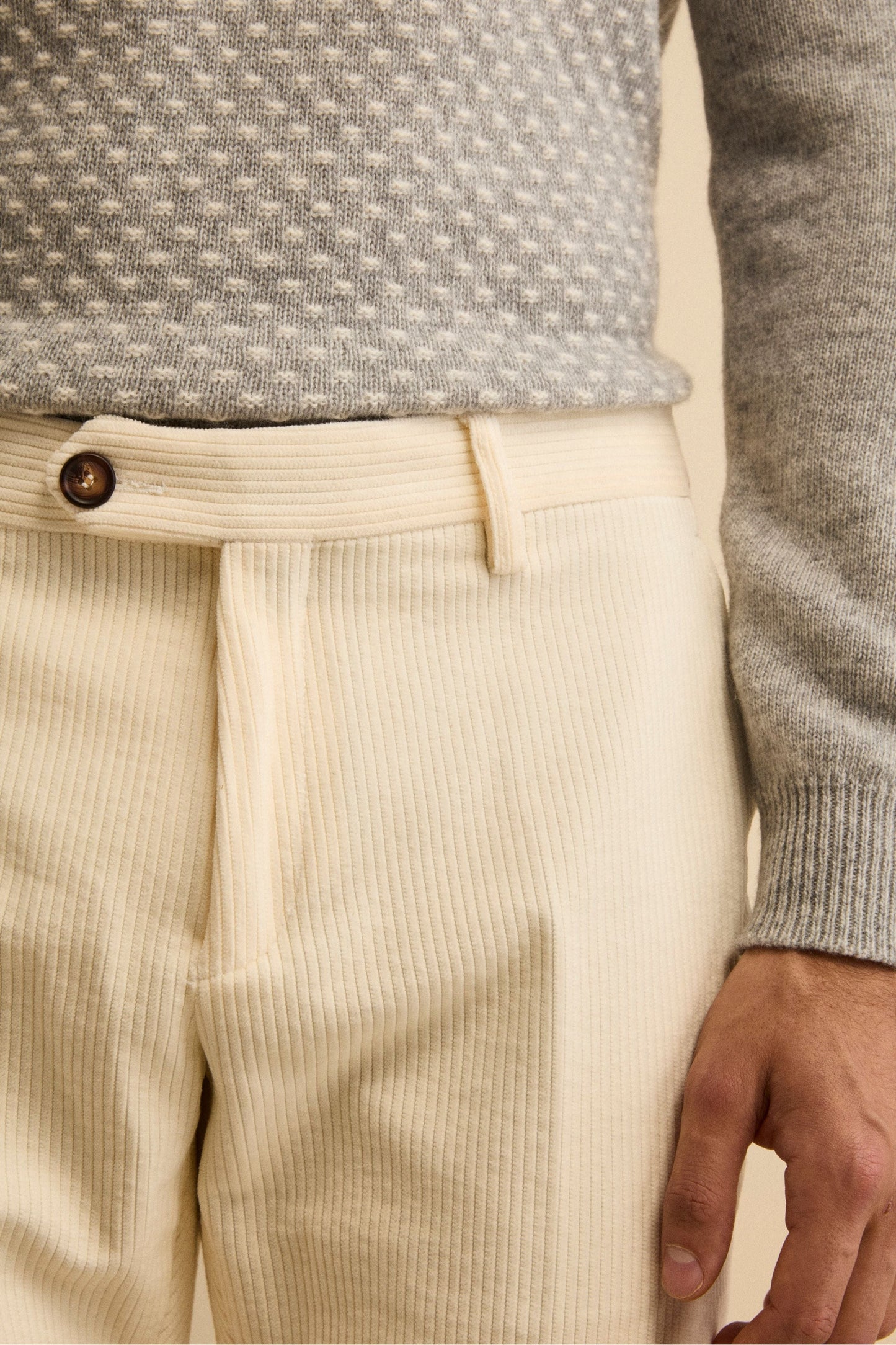 Ismaele - Pantaloni Uomo Bianchi Regular Fit Eleganti