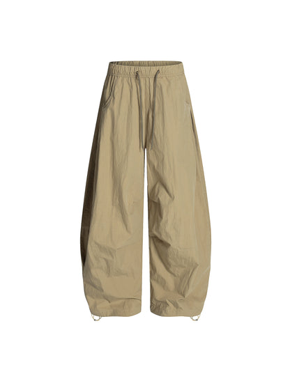 Pietrina - Pantaloni Wide Leg Barrel Plissé Vita Coulisse