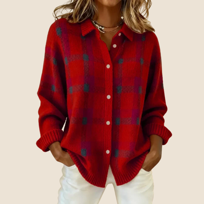 Jolanda – Maglia Donna a Quadri Morbida e Confortevole