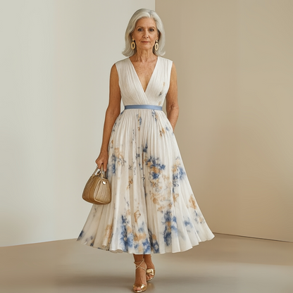 Ippolita - Vestito donna maxi plissé senza maniche estate