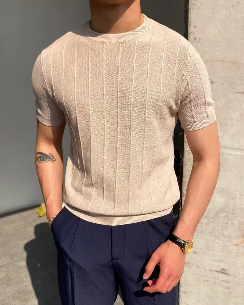 Riccardo – T-shirt uomo righe comfort quotidiano estiva