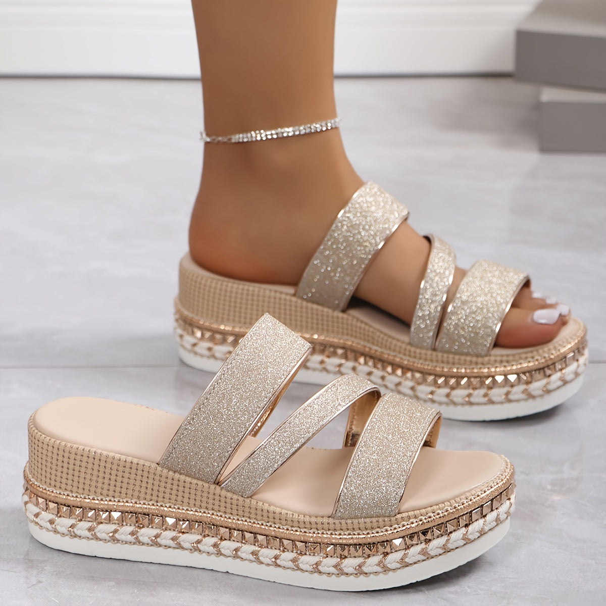 Sonia – Sandali Platform Luminosi Dalla Calzata Confortevole