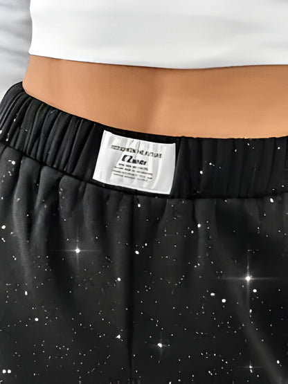 Felicita – Pantaloni Casual Con Fantasia Galassia E Gamba Larga