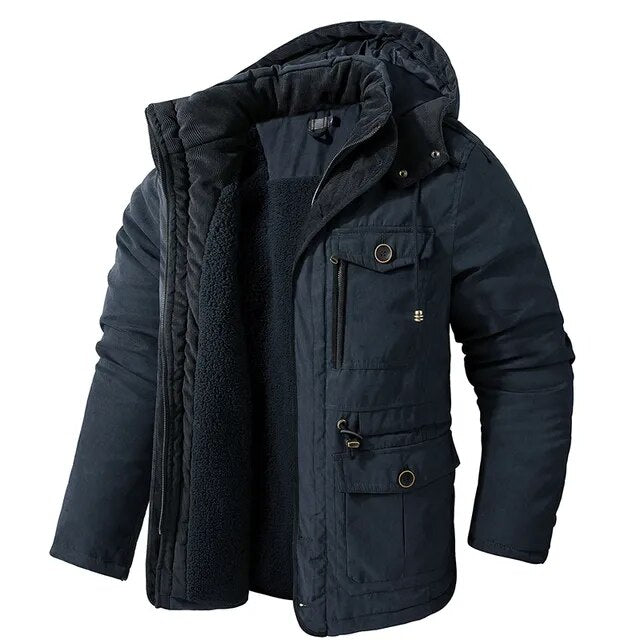 Isandro – Parka Uomo Con Cappuccio E Tasche Utility