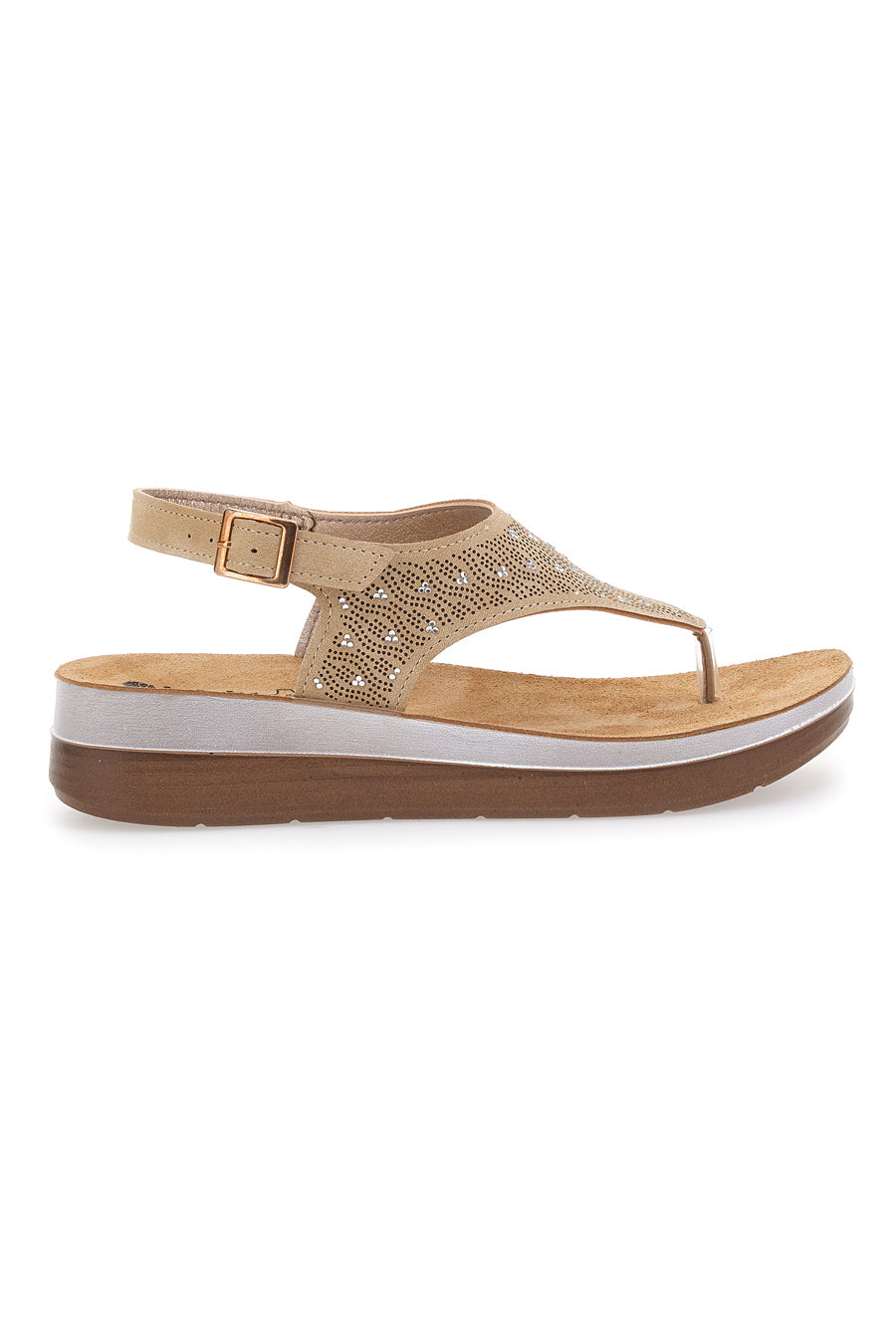 Diana - Sandali Beige Plantare Soft Donna Comfort Moderni