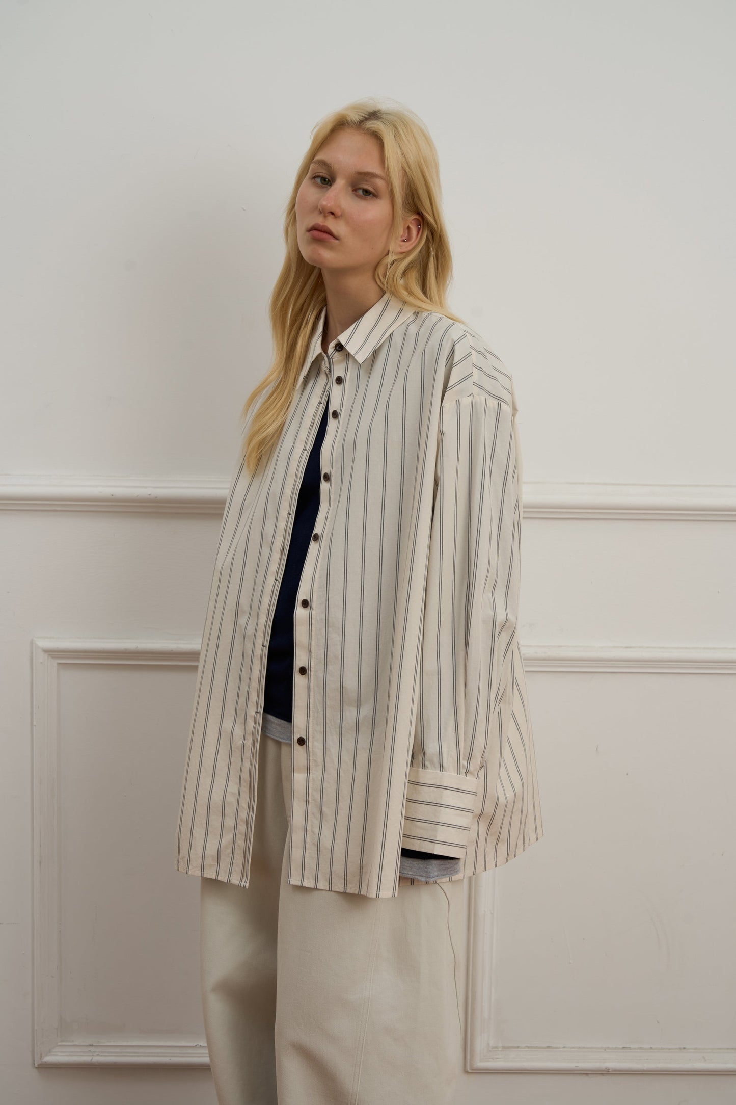 Quirina - Camicia Casual Bold Stripes Color Blocking