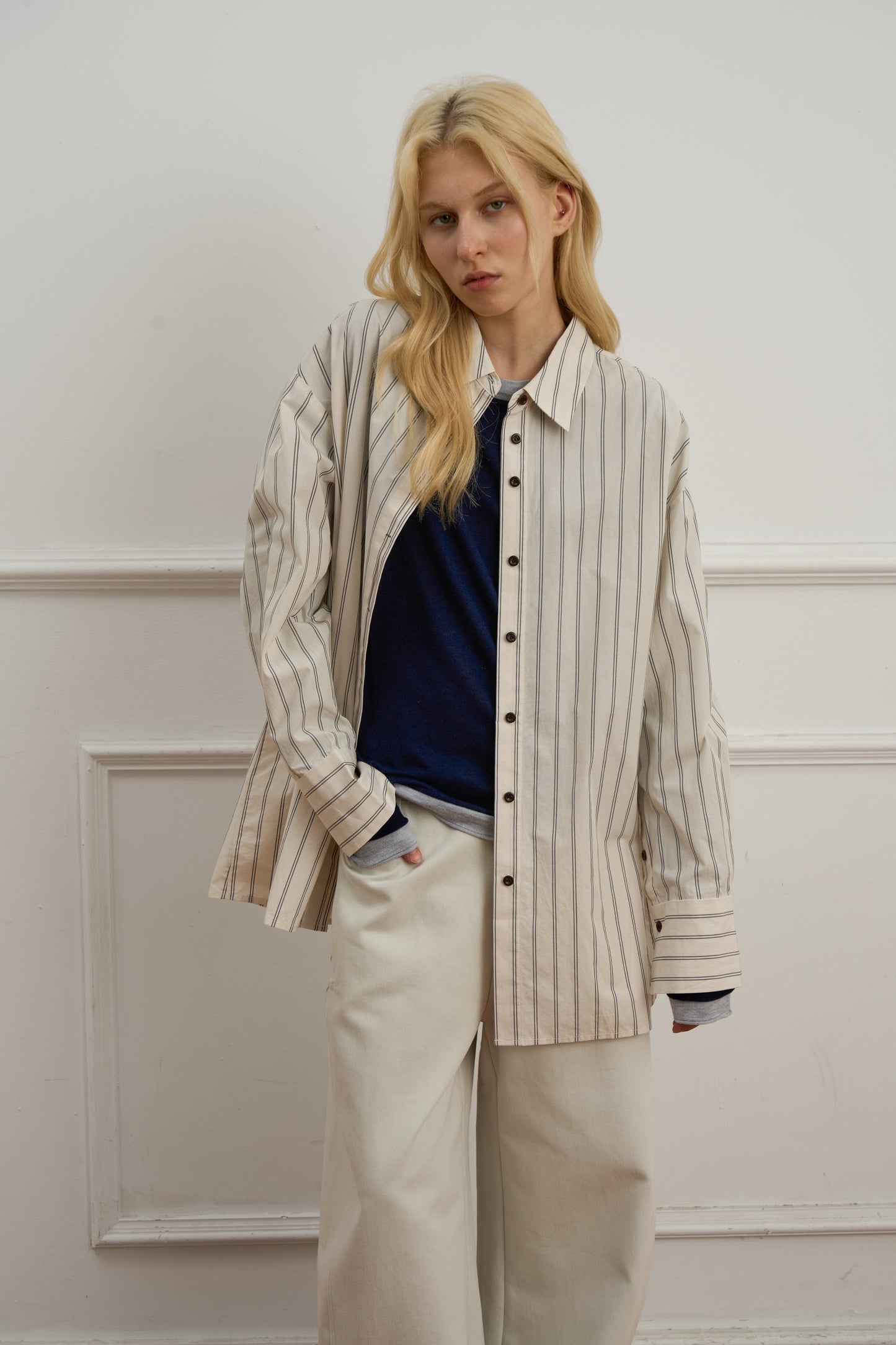 Quirina - Camicia Casual Bold Stripes Color Blocking