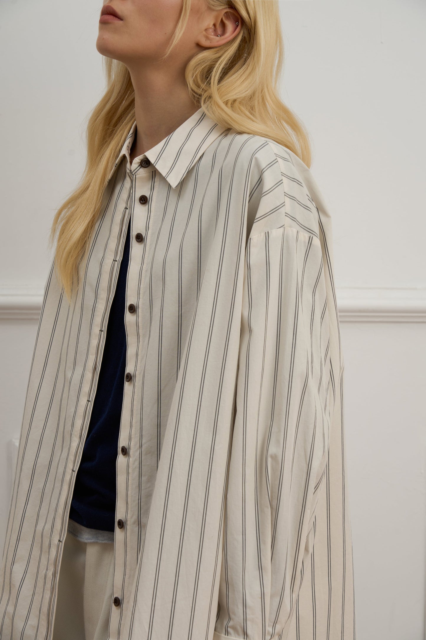 Quirina - Camicia Casual Bold Stripes Color Blocking