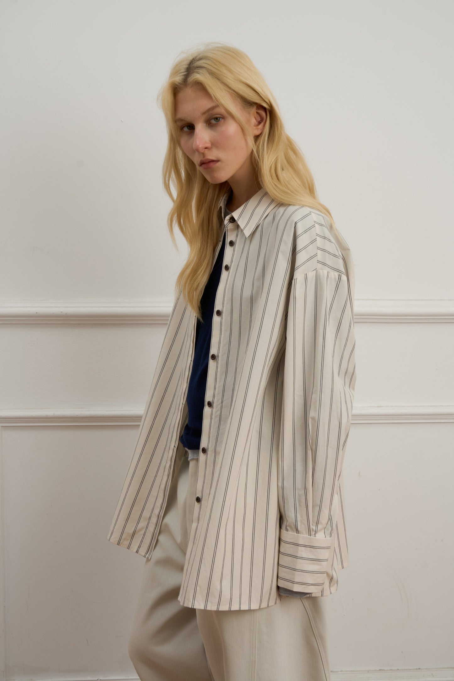 Quirina - Camicia Casual Bold Stripes Color Blocking