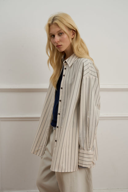 Quirina - Camicia Casual Bold Stripes Color Blocking