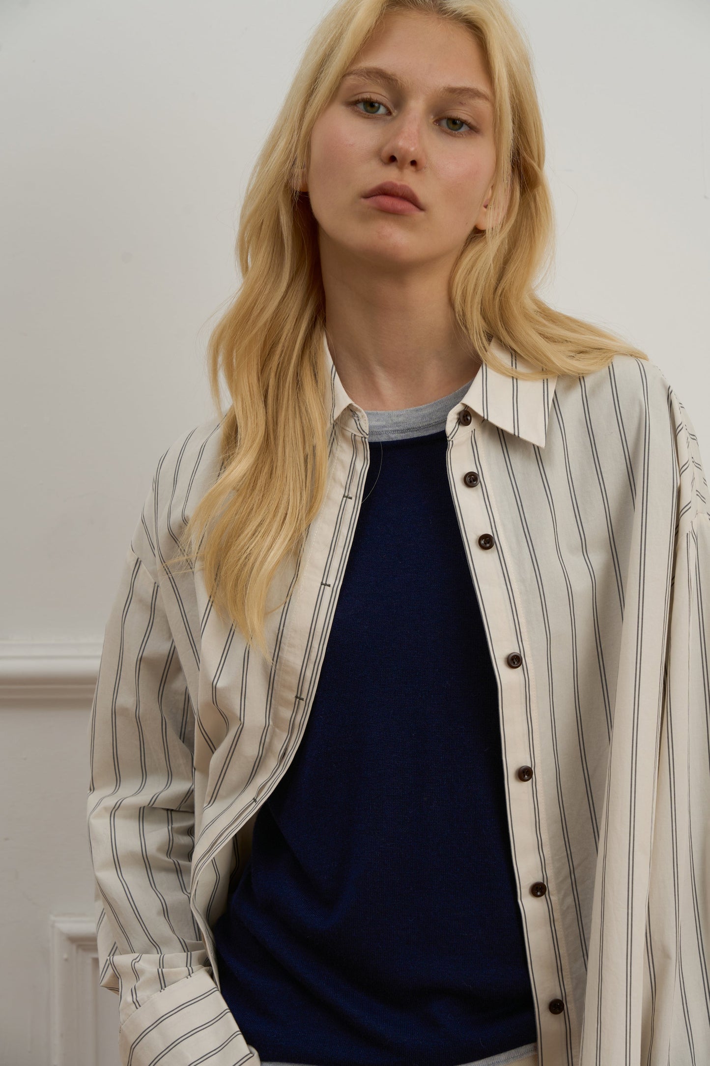 Quirina - Camicia Casual Bold Stripes Color Blocking