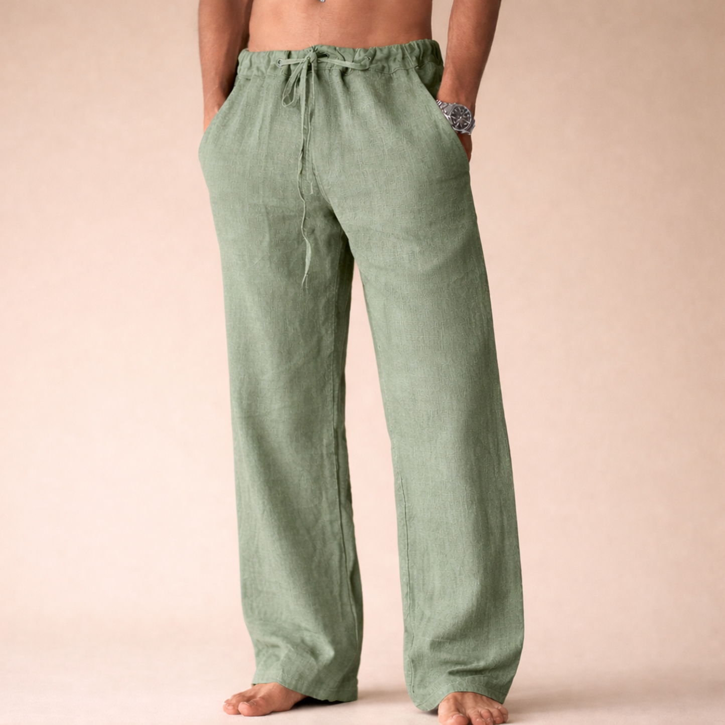 Nicandro - Pantaloni Uomo in Lino Eleganti