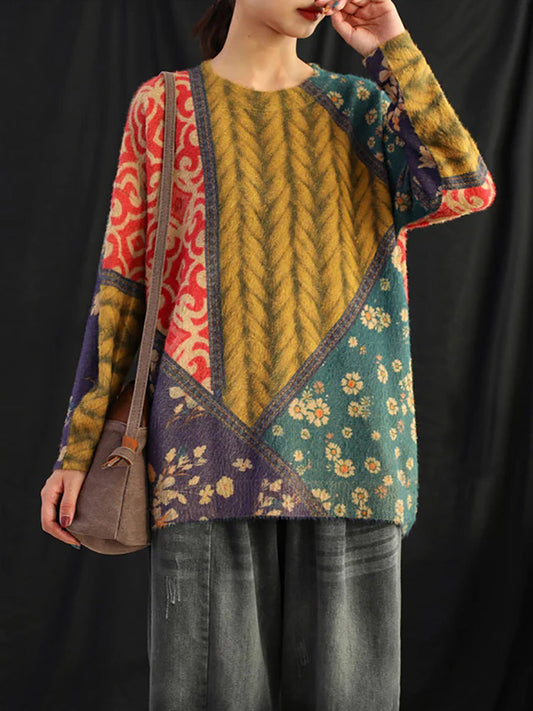 Dossena - Maglione Donna Taglia Plus Stile Retrò