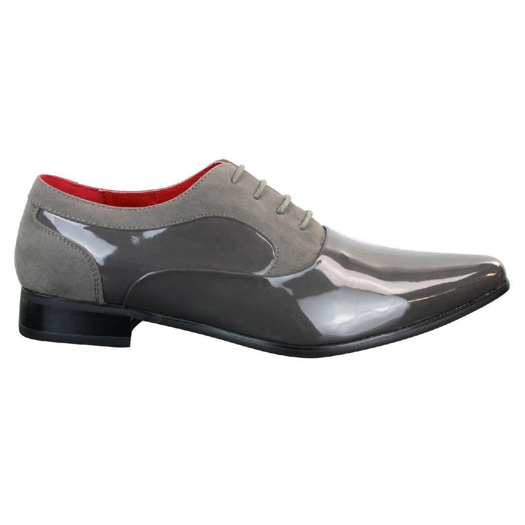 Marcello – Scarpe Uomo Vernice e Camoscio Lucido con Lacci Design Italiano