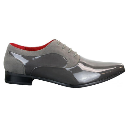 Marcello – Scarpe Uomo Vernice e Camoscio Lucido con Lacci Design Italiano