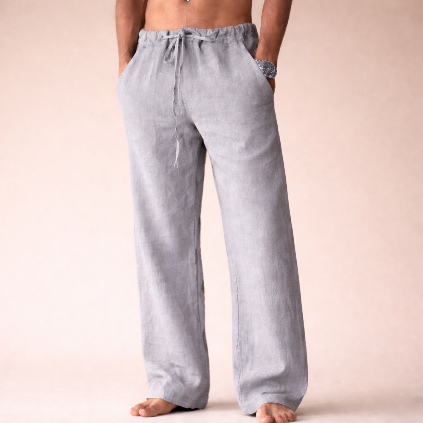 Nicandro - Pantaloni Uomo in Lino Eleganti