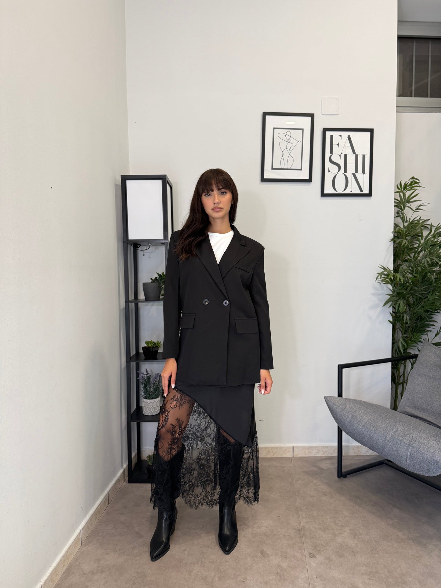 Tesaria - Blazer Straight Over Donna Elegante Moderno