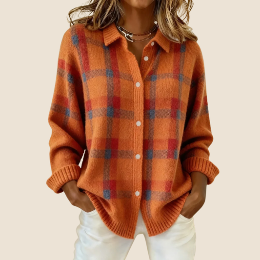 Jolanda – Maglia Donna a Quadri Morbida e Confortevole