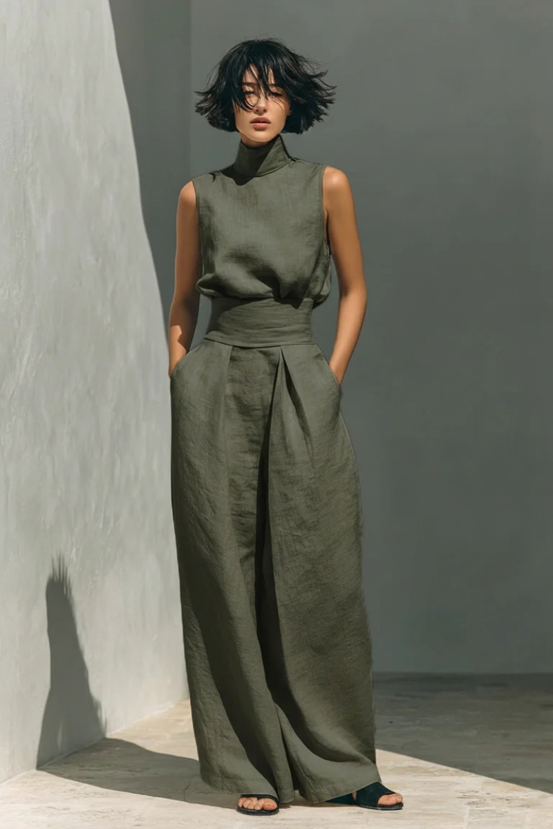 Marta – Jumpsuit Senza Maniche Con Pantalone A Gamba Larga