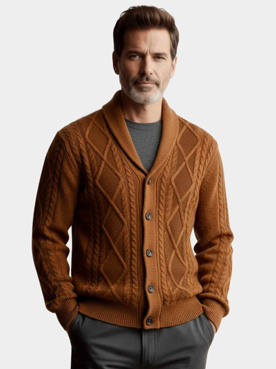 Tigrano - Cardigan Minimalista Elegante Da Uomo