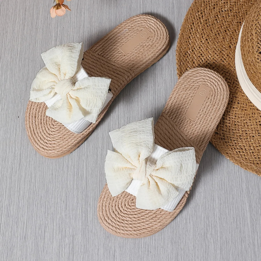 Silvia – Sandali Slide Da Donna Con Fiocco Decorativo Elegante