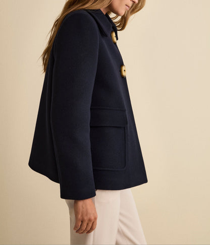 Jessika - Cappotto Corto Donna Svasato Blu