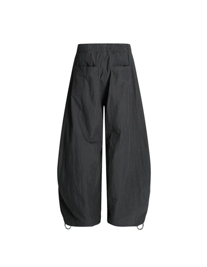 Pietrina - Pantaloni Wide Leg Barrel Plissé Vita Coulisse