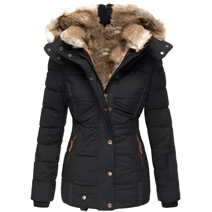 Fulvia - Giacca elegante e sottile con colletto in pelliccia per donna