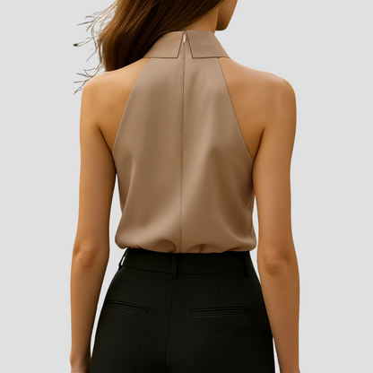 Treisia - Blusa estiva elegante con collo halter donna
