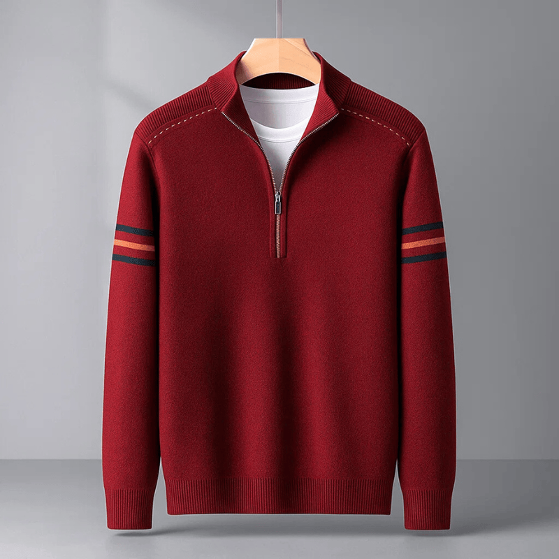 Timandro - Maglione Moderno Mezzo Zip Uomo