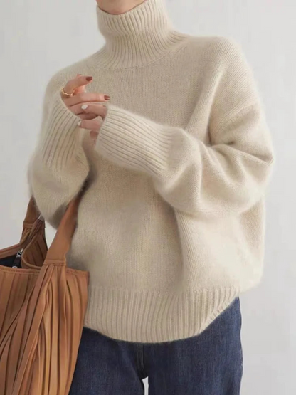 Vera – Maglione a Collo Alto Comodo in Maglia