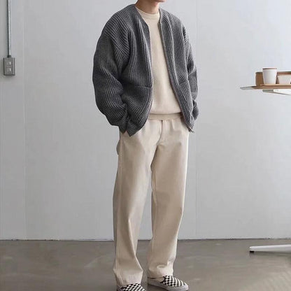 Julien – Cardigan Uomo con Cerniera e Collo Alto