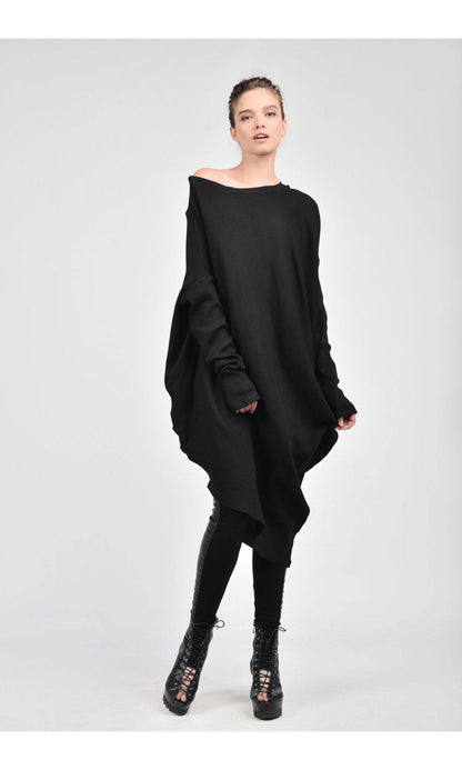 Quinora – Abito Tunica Asimmetrico Costine Donna Elegante
