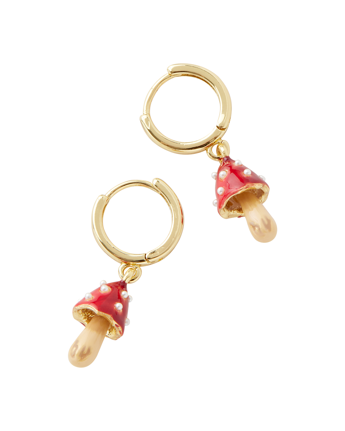 Lissita – Orecchini Huggie Fungo in Smalto