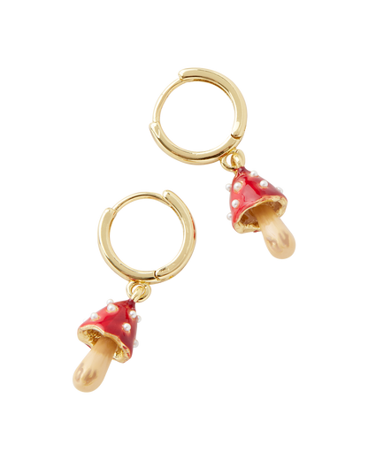 Lissita – Orecchini Huggie Fungo in Smalto