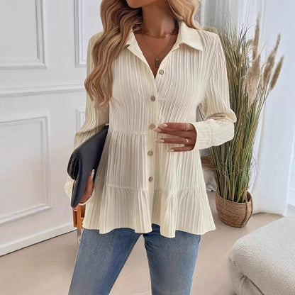Fiorella - Camicia Pullover in Cotone a Maniche Lunghe