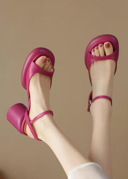 Matelda – Sandali Slide Chunky con Punta Aperta Rosa Splicing
