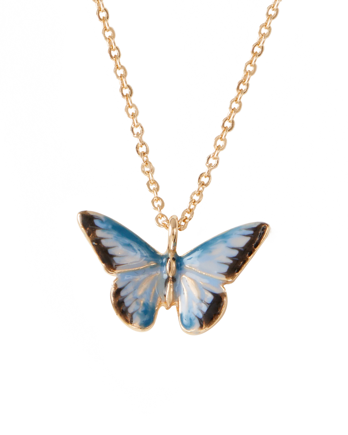 Livia – Collana Corta Farfalla Smalto Blu