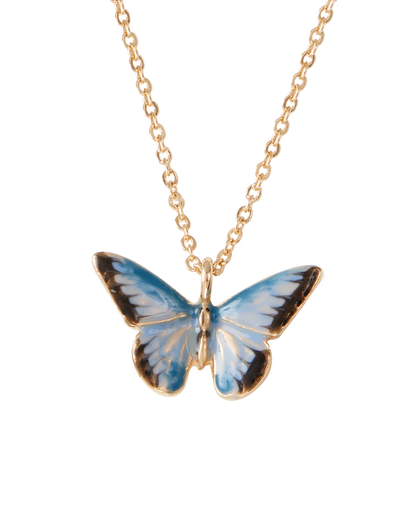 Livia – Collana Corta Farfalla Smalto Blu