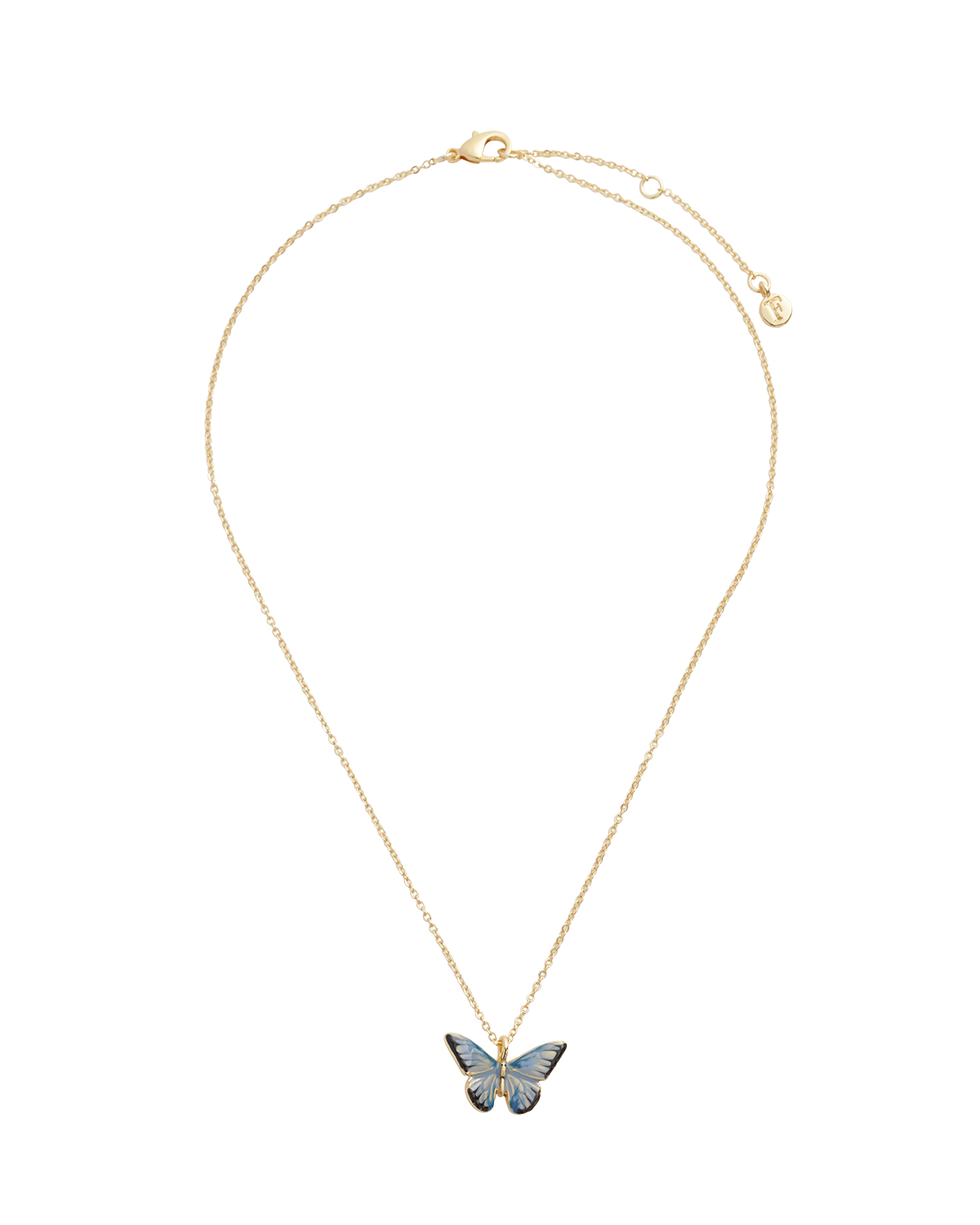 Livia – Collana Corta Farfalla Smalto Blu