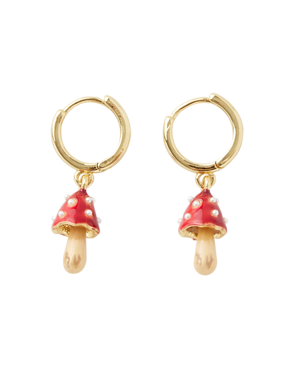 Lissita – Orecchini Huggie Fungo in Smalto
