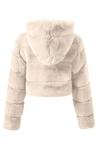 Cecilia - Cappotto Corto Nero Soffice con Zip Elegante