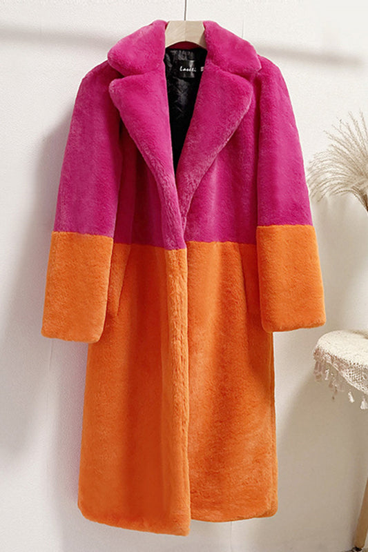 Marlowe – Cappotto Lungo Soffice in Colori Fucsia e Arancione
