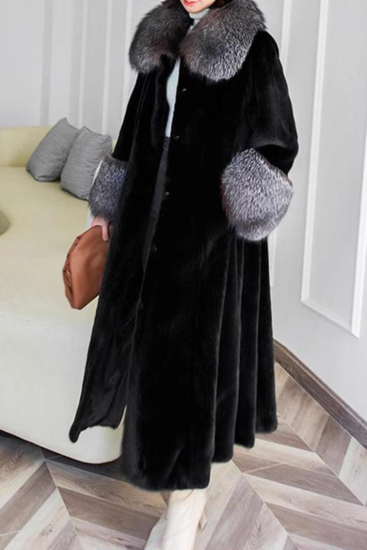 Magnolia – Maxi Cappotto con Collo a Risvolto Nero