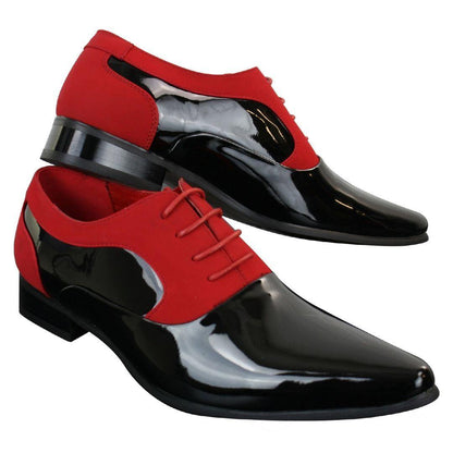 Marcello – Scarpe Uomo Vernice e Camoscio Lucido con Lacci Design Italiano