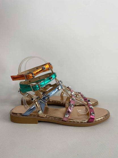 Sabrina - Sandali flat con borchie da donna