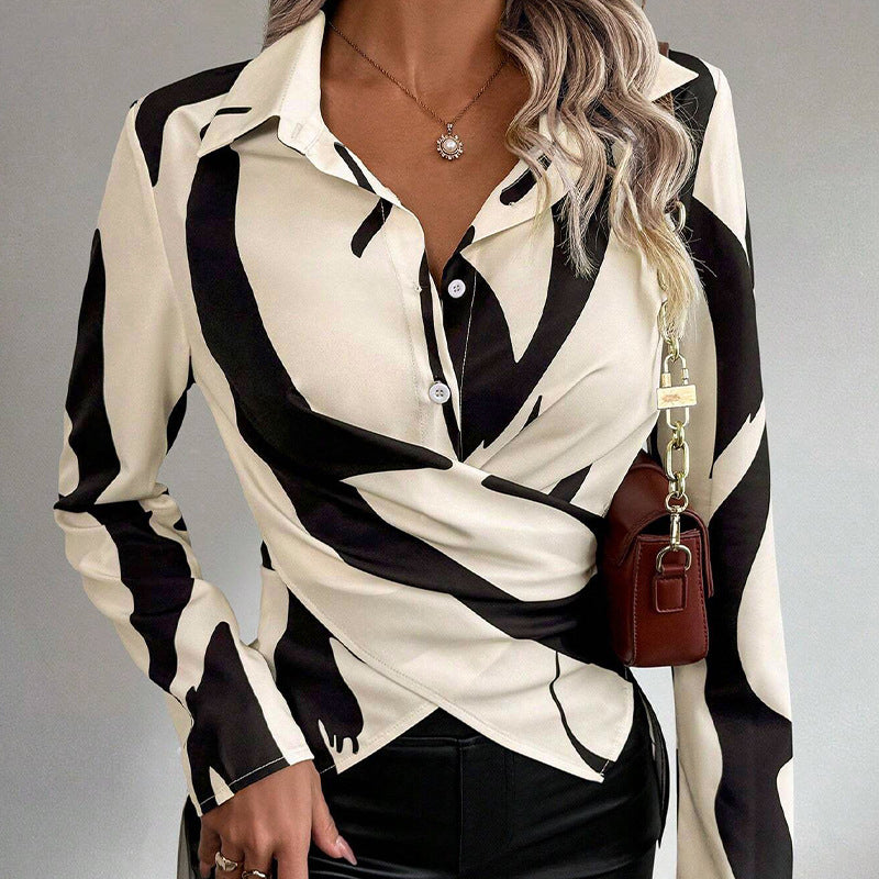 Chiara – Camicia A Maniche Lunghe Con Lacci A Contrasto Dal Design Moderno