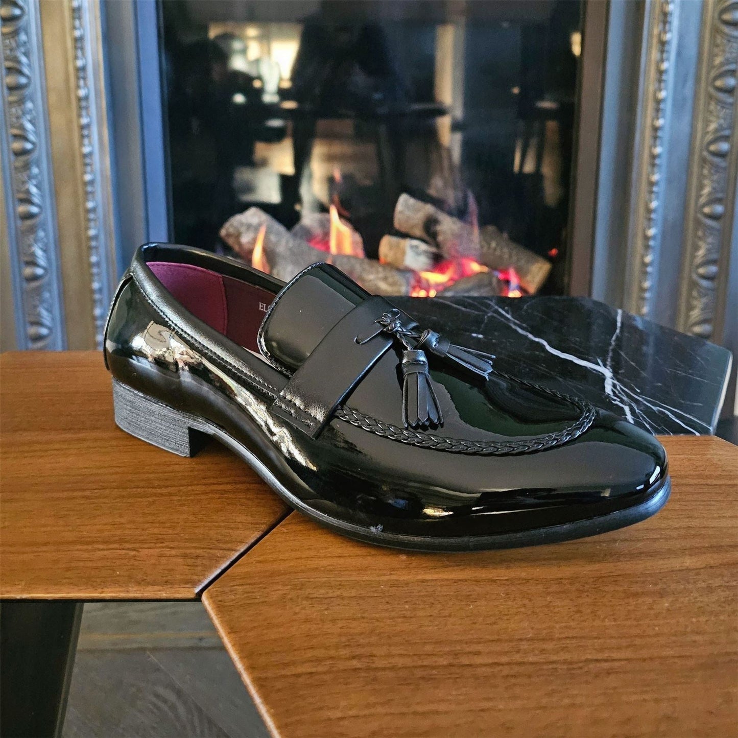 Cesare – Mocassino Uomo Vernice con Nappine Slip-On Formale