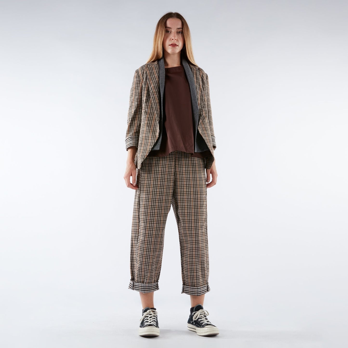Quintilla - Pantaloni a Quadretti Donna Eleganti Sartoriali Moderni