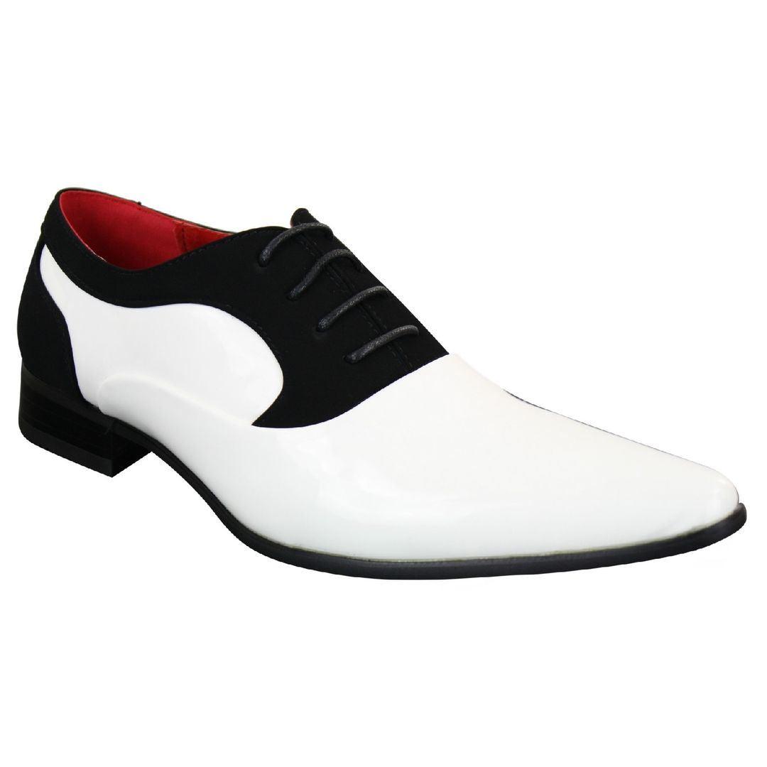 Marcello – Scarpe Uomo Vernice e Camoscio Lucido con Lacci Design Italiano
